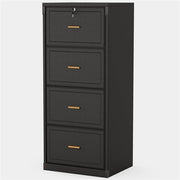 Black 4-Drawer Locking Vertical File Cabinet