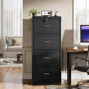 Black 4-Drawer Locking Vertical File Cabinet