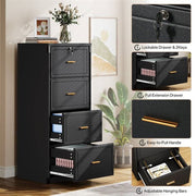 Black 4-Drawer Locking Vertical File Cabinet