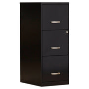 Black Metal 3-Drawer Key-Locking File Cabinet