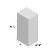 Black Metal 3-Drawer Key-Locking File Cabinet
