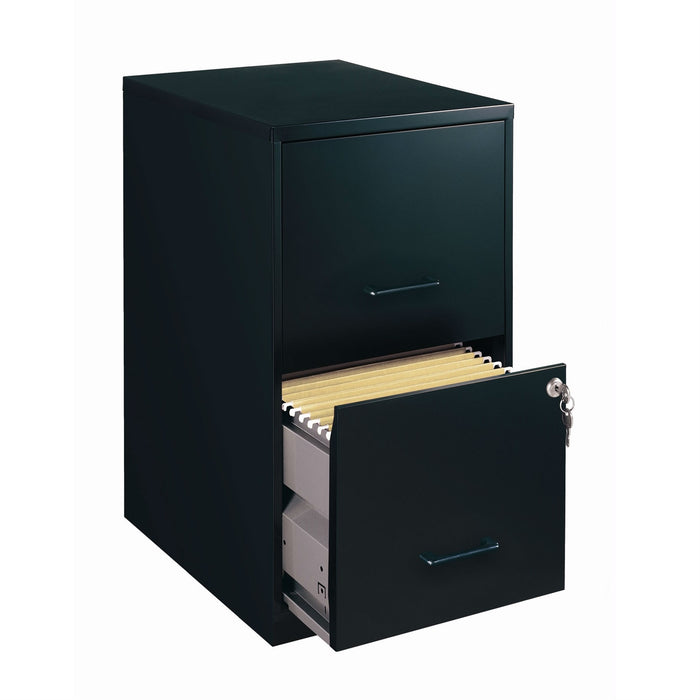 Black 2-Drawer Locking Vertical File Cabinet – Letter Size