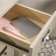 Farmhouse Chalky Oak Executive Desk with Filing Cabinets