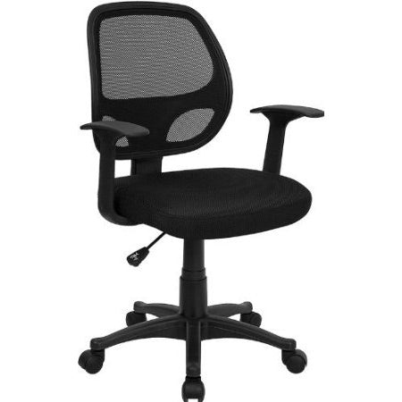 Black Mesh Mid-Back Office Chair with Adjustable Height
