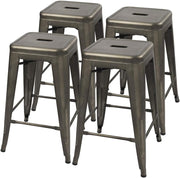 Set of 4 Gunmetal Indoor/Outdoor Stacking Barstools