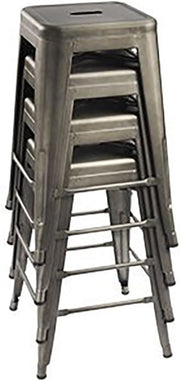 Set of 4 Gunmetal Indoor/Outdoor Stacking Barstools
