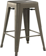 Set of 4 Gunmetal Indoor/Outdoor Stacking Barstools