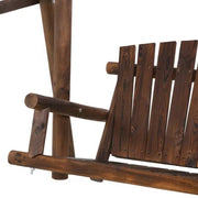 Farmhouse Log A-Frame 2-Seat Wooden Swing Bench